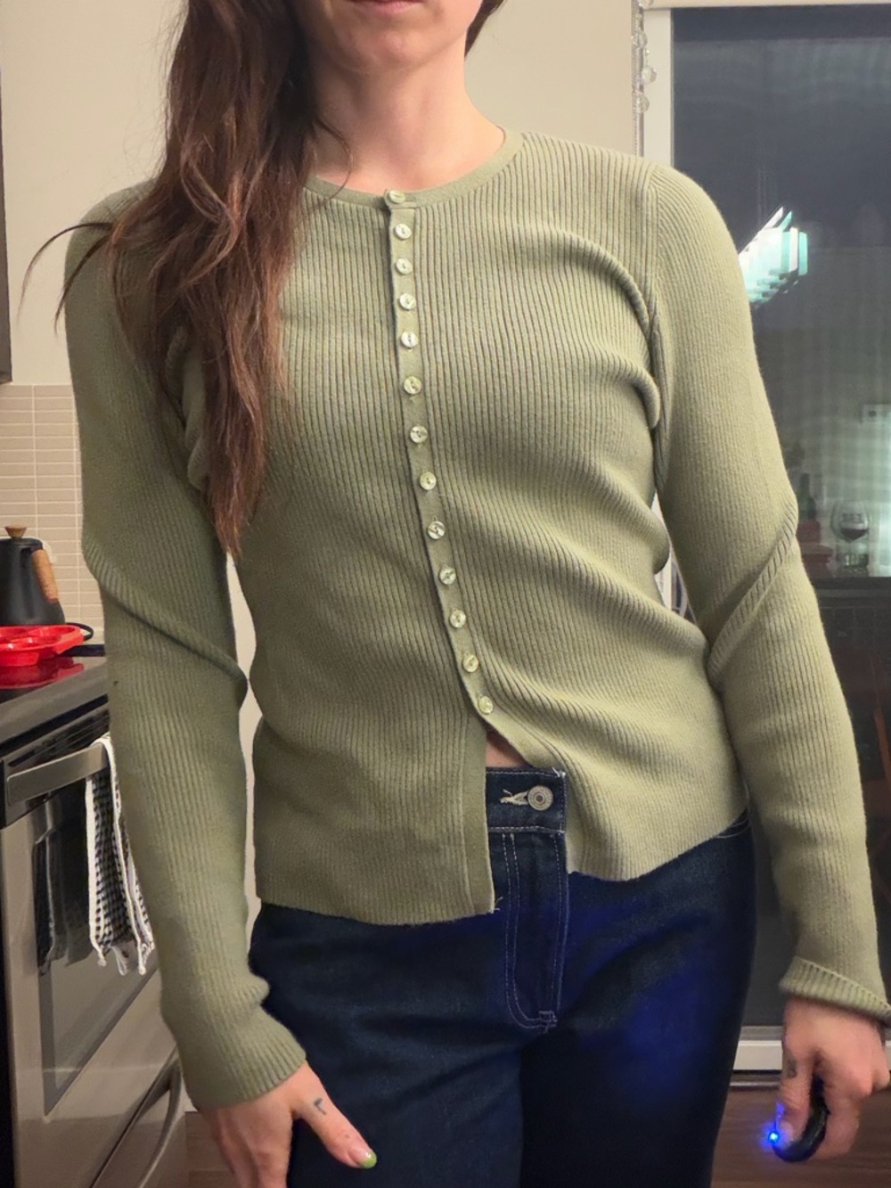 Abercrombie & Fitch Women's Cardigan - Light Olive